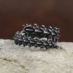 Gothic Dragon Bone Ring - Unisex Stainless Steel Punk Biker Jewelry Bone Rings, Animal Skeleton, Skeleton Ring, Dragon Bones, Gothic Dragon, Animal Skeletons, Bone Ring, Biker Jewelry, Punk Vintage