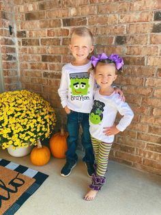 Halloween shirt or bodysuit for girls -- Monster Mash - Darling Little Bow Shop Halloween Bodysuit, Ruffle Leggings, Bow Shop, Monster Mash, Bride Of Frankenstein, Matching Leggings, Monster Girl, Frankenstein, Kid Names