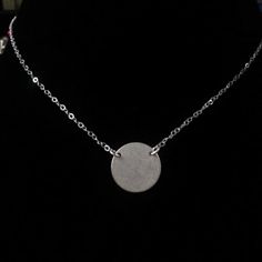 Sterling Disc And Chain Necklace 18" A Little Smaller Than A Dime, This Necklace's Disc Pendant Has A Matte Finish, And The Chain Is Nice And Sparkly The Disc Can Be Engraved, Take It To Any Jeweler Or Things Remembered, They Can Engrave For You. 18" End To End Marked .925 And Vv On The Back Of Disc And On The Chain This Necklace Is New Old Stock Sterling Silver Medallion With Adjustable Chain, Circular Delicate Chain Jewelry As A Gift, Circular Delicate Chain Jewelry Gift, Circular Delicate Chain Jewelry For Gifts, Silver Chain For Jewelry Making, Sterling Silver Adjustable Chain Choker Necklace, Sterling Silver Choker Necklace With Silver Chain, Sterling Silver Choker Chain Necklace With Adjustable Chain, Adjustable Sterling Silver Necklace With Silver Chain