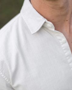 A cream white, 100% biodegradable button-up shirt made with organic cotton, corozo buttons and natural dyes made from minerals. 100% Organic cotton Machine wash Made in Portugal Alex Crane, Cool Clothing, Working People, Mens Button Up, Scarf Men, Mens Skin Care, Men's Grooming, Perfect Body, Sewing Clothes