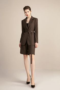 Stylishly fall unique Brown V-Neck Belted Blazer and Short. A style perfect for a cool evening fall walk. Peak lapels; front button blazer V-Neck, Long sleeves; button cuffs. Structured shoulders. Chest welt pockets. Hip flap pockets Polyester 80% Viscose 17% Spandex 3% Imported Brand - Aision Model Number - 213110C1 THIS SET RUNS SMALL Fall Walk, Belted Blazer, Short A, Buy Coffee, Blazer And Shorts, Coffee Brown, Short Suit, Blazer Buttons, Welt Pockets