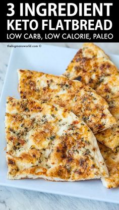 four pieces of cheese pizza on a white plate