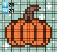 a cross stitch pattern with a pumpkin on it