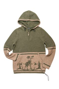 The Huntsman brings premium warmth and comfort to any outdoor activity. Crafted with a blend of wool and recycled polyester, this hoodie stands up to the elements with a stylish and functional design inspired by the outdoors. Enjoy the unique comfort and durability of wool and recycled polyester in one great hoodie. EcoSizing™ EcoSizing™ is a relaxed, unisex fit. EcoSizing™ is an eco-friendly sizing model we developed to reduce pollution and “deadstock”. All items are carefully designed to comfo Winter Outdoor Half-zip Hoodie, Winter Half-zip Outdoor Hoodie, Winter Half-zip Hoodie For Outdoor, Winter Hiking Outerwear With Kangaroo Pocket, Cozy Half-zip Outdoor Outerwear, Brown Outerwear With Kangaroo Pocket For Outdoor, Outdoor Half-zip Outerwear With Kangaroo Pocket, Half-zip Outdoor Outerwear With Kangaroo Pocket, Nordic Outerwear For Fall Outdoor Activities