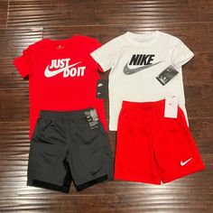 *New* 2 Nike Boy’s Dri-Fit Active Tee And Shorts - Size 6 Nike Short Sleeve Sports Sets, Nike Sports Sets With Short Sleeve, Nike Sports Set With Short Sleeves, Casual Nike Sports Sets, Boy Nike Outfits, Kids Nike Outfits, Boys Nike Outfits, Children Outfits, Sports Wear Fashion