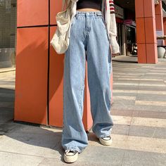 Jins Biru, Celana Jins, Mom Jeans Black, Mode Harajuku, Blue Streetwear, Celana Fashion, Moda Denim, Y2k Pants, Denim Outfits