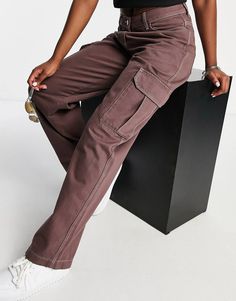 COLLUSION x015 anti fit cargo jeans with contrast stitch in mocha | ASOS Trendy Baggy Brown Cargo Pants, Trendy Brown Baggy Cargo Pants, Trendy Brown Cargo Pants With Side Pockets, Trendy Brown Cargo Pants With Cargo Pockets, Trendy Brown Cargo Pants With Multiple Pockets, Urban Brown Cargo Pants For Streetwear, Trendy Brown Cargo Pants With Pockets, Baggy Brown Cargo Pants With Cargo Pockets, Brown Urban Cargo Jeans For Streetwear