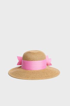 Exclusive Pink Packable Wide Bow Sunhat Pink Straw Sun Hat For Summer, Pink Straw Hat For Summer, Pink Boater Hat For Summer Vacation, Spring Pink Straw Hat, Pink Summer Boater Hat For Beach, Pink Fedora Straw Hat For Summer, Pink Curved Brim Straw Hat For Summer, Casual Pink Straw Hat, Adjustable Pink Straw Hat For Summer