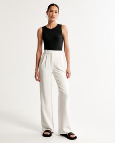 Wide-Leg Tailored Pants Belleza Natural