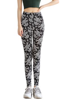 Womens Leggings Punk Style Skull Pattern Slim Fit High Elasticity Leggings Cheap Clothing, Skull Pattern, Womens Leggings, Spring Outfits Women, Punk Style, Cheap Clothes, Punk Fashion, Pants Outfit, Clothing Women