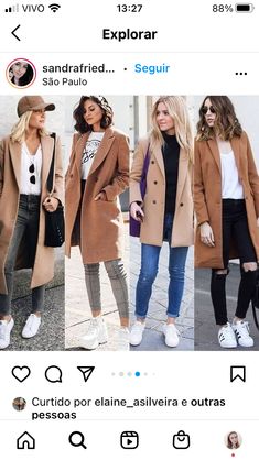 Outfits Europa, Brown Coat Outfit, Coat Outfit Casual, Home Wear Women Summer, Home Wear Women, Home Wear Women Casual, California Outfits, San Paolo, Stylish Winter Outfits