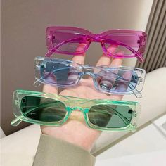 Old Fashioned Sunglasses Uv400 Eye Protection Pink Blue Green Trendy Fashion Stylist Trendy Clear Sunglasses For Spring, Casual Clear Sunglasses For Spring, Purple Glass Sunglasses For Spring, Eye Protection, Colored Sunglasses, Fashion Stylist, Aesthetic Outfits, Fashion Sunglasses, Sunglasses Accessories