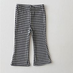 Little Girl Flare Pants - Momorii Trendy Black Flared Hem Pants, Cute Stretch Bottoms For Fall, Playful White Bottoms For Fall, Playful Fitted Bottoms For Fall, Playful Black Stretch Bottoms, Leopard Trousers, Leopard Flares, Plaid And Leopard