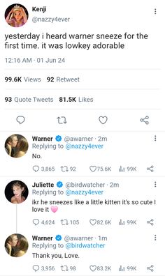 two tweets that are on the same page, one has an image of a woman