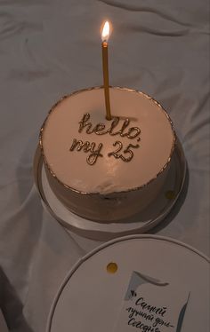 a birthday cake with a candle on it