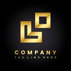 golden letter logo design with black background