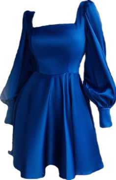 Satin Long Sleeve, Blue Satin, Long Sleeve Mini, Long Sleeve Mini Dress, Skirt Length, Sleeve Dress, Blue Dresses, Dress Length, Dresses With Sleeves