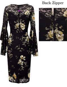 This is a gorgeous brand new petite size dress. It has a scoop neck, three quarter bell sleeves, slim fit, and a concealed back zipper closure. It has an inner polyester lining and is knee length. Petite Size, Bell Sleeve, Three Quarter, Fashion Ideas, Bell Sleeves, Celebrity Style, Knee Length, Cold Shoulder Dress, Scoop Neck