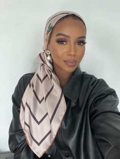 At Kaï apparel we are widely known for our beautiful multi wear satin scarf collection. Check out our page for more designs and patterns. Size 90x90cm perfect for turban or hijab styles as they are soft and easy to work with.  For more elegant modest clothing from lounge wear to abayas, hijabs, satin turbans, hijab magnets and more check out our Etsy store.  At KaÏ Apparel we love our fashion and decided to bring out our own modesty line to go with our style. We are in love with the pieces and hope you will love them too 😍 If you have any questions feel free to message us or check out our instagram *Note we do not do refunds and or Exchanges Satin Head Wrap, Satin Turban, Turkish Hijab, Satin Bandana, Hijab Stile, Headwrap Hairstyles, Scarf Turban, Arabic Clothing, Turban Hijab