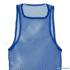 Orcajump - Sleeveless Sports Mesh Vest with Adjustable Straps and Fishnet Mesh Sleeves: Ideal for Exercise and Fitness Blue Stretch Sports Vest, Breathable Sleeveless Tank Top For Summer, Blue Workout Vest For Summer, Blue Summer Workout Vest, Breathable Tank Vest For Summer, Breathable Tank Top Vest For Summer, Breathable Summer Beach Tops, Breathable Summer Tops For The Beach, Casual Breathable Vest For Summer