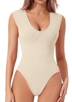 PRICES MAY VARY. Soft & smooth collection: the buttery soft fabric sculpts,smooths and defines your curves with high stretch features.Breathable fabric makes it cool and moisture-wicking for a comfortable summer fashion. Body-hugging fit: this is a double lined short sleeve bodysuit with plunge v neck and thong cut bottom.It is made with a soft,sleek,high elastic fabric to contour your curvy and provides a flattering wear. Snap closure design: It is convenient on/off for lavatory visits with the Nude Body, Clever Halloween Costumes, Closure Design, Pink Bodysuit, V Neck Bodysuit, Beige Top, Elastic Fabric, Night Out Dress, Short Sleeve Bodysuit