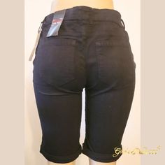 Womens True Rock Stretchy Knee Length 5 Pocket Design Cuffed Jeans Shorts Black * Brand New With Tags. * Size: 9/10. * Color: Black * Inseam Approx. 10.5". * Knee Length Shorts * Cuffed Hem. * Stretchy Slim Fit * 95% Cotton 5% Spandex * Imported Gina's Place 777 Powerhouse Essentials Your Gratitude & Support Is Deeply Appreciated Trendy Black Knee-length Shorts, Edgy Stretch Shorts, Stretch Black Jeans Short Length, Black Stretch Jeans In Short Length, Black Stretch Jeans Short Length, Edgy Black Short Biker Shorts, Short Length Black Punk Bottoms, Mid-rise Black Punk Pants, Punk Style Bottoms With Pockets, Short Length