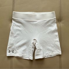 Brand New Without Tags Perfect Condition Similar To Nike Pro Shorts Stretchy No Flaws Or Stains White High-waisted Athletic Shorts With Built-in Shorts, White Compression Shorts For Summer, White Stretch Athletic Shorts With Short Inseam, White Biker Shorts For Sports, White Stretch Shorts With Short Inseam, White Stretch Short Activewear, White Athletic Shorts For Workout With Short Inseam, White Compression Activewear Shorts, White Compression Shorts Activewear