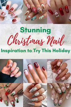 Collage of festive Christmas nail art designs with holiday-themed decorations. Christmas Savings Plan, Winter Nail Art Ideas, Christmas Nail Ideas, Nails Painted, Latest Nail Designs, Frugal Christmas, Elegant Nail Art, Christmas Food Gifts, Holiday Nail Designs