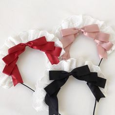 Elevate your Lolita ensemble with our enchanting bowknot sweet maid KC, available in three captivating colors: black, wine red, and pink. This headpiece is the perfect blend of elegance and cuteness, designed to make you stand out at any event or gathering. Whether you're attending a Lolita tea party, a cosplay event, or simply want to add a touch of kawaii to your everyday look, this headpiece is a must-have accessory. Cute Party Bow With Ribbon, Cute Ribbon Bow For Parties, Cute Ribbon Bow For Party, Cute Ribbon Bow For Wedding, Cute Party Headband With Bow, Cute Bow Headband For Party, Reasons To Smile, Big Bows, Bunny Ear