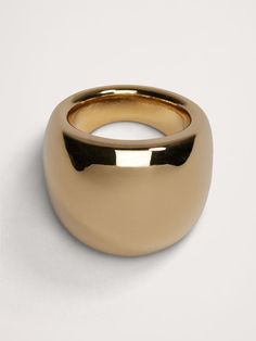 Our statement-scale dome ring is cast in bronze with a pleasing level of heft.  The bronze is plated in 12K gold or sterling silver and polished to a high shine.  Timeless Classics: Luxury, everyday.  A showcase of time-honored craftsmanship and skilled Italian artisans, these are the pieces you'll reach for season after season, delighting in their exceptional versatility and endless appeal.  12K-gold plated or silver-plated bronze.  Made in Italy.  Length: 1" Modern Metal Dome Ring With Polished Finish, Gold Brass Dome Ring, Modern Rose Gold Dome Ring With Polished Finish, Elegant Oval Brass Dome Ring, Gold Dome Ring With Shiny Finish For Formal Occasions, Formal Gold Dome Ring With Shiny Finish, Gold Polished Dome Ring For Formal Occasions, Classic Gold Dome Ring With Shiny Finish, Formal Brass Dome Ring With Polished Finish