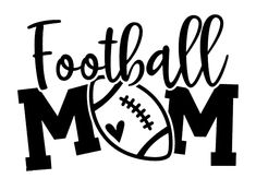 a football mom with the word football on it's side and an image of a ball