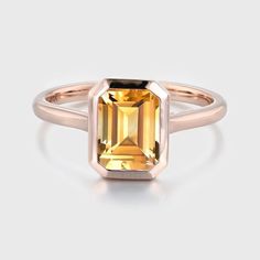 Experience November's radiance with our 14K Rose Gold Citrine Solitaire Ring. The birthstone elegance adds a touch of warmth and beauty to this timeless piece. Citrine Engagement Ring, Citrine Ring Engagement, 14k Rose Gold Ring, November Birthstone, Affordable Jewelry, Lab Diamonds, Solitaire Ring, Rose Gold Ring, Custom Jewelry