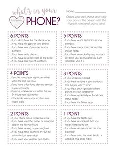 an info sheet with the text what's in your phone? written on it