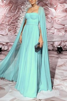 Blue Chiffon Dress For Maid Of Honor Dress For Maid Of Honor, Baby Blue Prom Dresses, Maid Of Honor Dress, Blue Chiffon Dress, Maternity Evening Dress, Blue Chiffon Dresses, Soiree Dress, Maid Of Honour Dresses