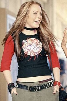 Lindsey Lohan Outfit, Anna Freaking Friday, Y2k Disney Channel Outfits, Lindsey Lohan 2000, 2000s Disney Channel Outfits, Disney Channel Fashion, Disney Channel Costumes, Disney Channel Outfits, Horror Movie Outfits