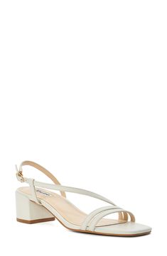 This high-shine slingback sandal gets a modern silhouette with a square toe and low block heel. 2" heel Adjustable slingback strap with buckle closure Synthetic upper, lining and sole Made in Brazil Chelsea Wedding, Shoe Ideas, Dune London, Low Block Heels, Made In Brazil, Slingback Sandal, Sandal Women, Wedding Shoes, Shoes Women Heels