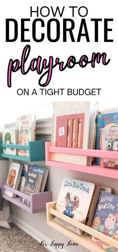 a book shelf with books on it and the words budget - friendly essentials for your dream playroom