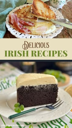 delicious irish desserts with chocolate cake and bacon