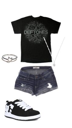 Deftones Outfit, Deftones Tee, Trashy Outfits, Tara Yummy, Outfit Aesthetic, Tee Outfit