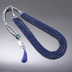 Product Details : ITEM : BLUE SAPPHIRE BEADED NECKLACEItem Code : DGC3714Gemstone Name :  BLUE SAPPHIRE ( GLASS FILLED)Chain Style : BEADEDBeads Shape : FACETED RONDELLEBeads Size : 4-5.5 mm Approx.Length : 16"-20" Inch Approx.Weight : 700 Cts. Approx.Customization : **Available**Please Feel Free To Contact If You Have Any Query. Blue Sapphire Beads Necklace Indian, Beeds Chain Designs, Pearl Beads Necklace, Emerald Jewellery, Blue Stones Jewelry, Blue Gemstone Necklace, Blue Jewellery, Blue Sapphire Jewelry, Sapphire Beads