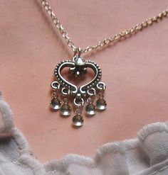 Traditional Norwegian Antique Heart Solje by KAStrainKreations, $18.95 Norwegian Clothing, Norwegian Jewelry, Traditional Necklace, Silver Pin, Style Necklace, Gorgeous Earrings, Antique Silver, Silver Necklace, Handmade Jewelry