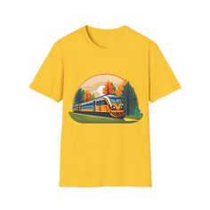 Embrace the journey with the Unisex T-Shirt featuring a serene "Train in the Forest" graphic. Ideal for adventurers and nature lovers, this shirt combines comfort and style with a captivating design of a train winding through a lush forest. Made from soft, durable material, it's perfect for everyday wear or your next outdoor adventure. See more items from this section here - https://www.etsy.com/shop/TerminatorproductArt?ref=seller-platform-mcnav&section_id=48632343 See the rest of my store here Yellow T-shirt With Front Print, Yellow Short Sleeve T-shirt With Front Print, Yellow Graphic T-shirt With Crew Neck, Yellow T-shirt With Sublimation Print, Yellow Sublimation Print Short Sleeve T-shirt, Yellow T-shirt With Sublimation Print Short Sleeves, Yellow Short Sleeve T-shirt With Sublimation Print, Yellow Graphic Design Short Sleeve T-shirt, Yellow Graphic Design T-shirt