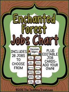 a poster with the words, jobs chart and information for students to use in their classroom