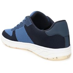 The Topher is a multi-seasonal sneaker that you can pair with everything from jeans to chinos to shorts. Color-contrasting details and a lace-up fastening distinguish this knit fabric design by Vance Co. The fit is perfected with a cushioned collar and our signature 6 mm Tru Comfort Foam� footbed. Casual Breathable Textile Sneakers, Sporty Navy Cotton Sneakers, Textile Lace-up Sneakers With Textured Upper, Casual Navy Sneakers With Rubber Sole, Casual Mesh Sneakers, Sporty Cotton Sneakers For Sports, Cotton Sporty Sneakers For Sports, Casual Knit Low-top Sneakers, Casual Knit Lace-up Sneakers