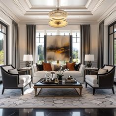 a living room filled with furniture and windows