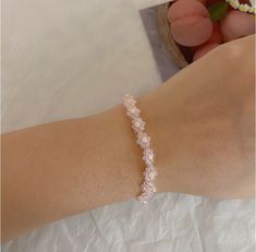 Feminine Beaded Bracelets For Wedding, Adjustable Feminine Crystal Bracelet, Flower Shaped Crystal Bracelet Gift, Trendy Crystal Bracelet For Gift, Trendy Adjustable Crystal Bracelet, Elegant Flower-shaped Bracelets For Spring, Elegant Flower Crystal Bracelet For Spring, Elegant Flower Shaped Crystal Bracelet For Spring, Elegant Spring Flower-shaped Bracelets