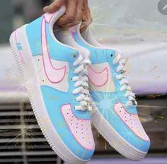 ad eBay - Nike Air Force 1 Custom White Shoes 'Soft Blue & Pink Cotton Candy' Sneaker Art - Buy Now, click the link (eBay) Cotton Candy Shoes, Custom Painted Sneakers, Custom White Shoes, Nike Air Force 1 Custom, Painted Sneakers, Candies Shoes, Blue Jordans, Jordan 4s, Air Force 1 Custom