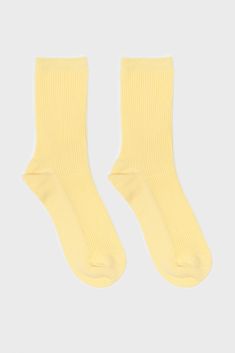 - Measurements: 1. Length: 21cm- Materials: 80% cotton, 20% polyester > 80% cotton, 18% polyester, 2% polyurethane- Thickness: Moderate- Sheerness: None- Stretch: Low- Lining: None- Care: Machine wash cold Trendy Ribbed Knee-high Socks For Spring, Comfortable Stretch Yellow Socks, Solid Cotton Knee-high Socks For Spring, Cotton Knee-high Socks For Spring, Trendy Yellow Summer Socks, Yellow Cotton Socks For Spring, Ribbed Stretch Socks For Spring, Spring Ribbed Stretch Socks, Fitted Yellow Socks For Spring