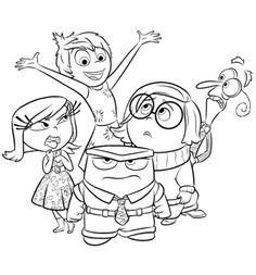 the characters from inside out coloring pages for kids to print and color on their own