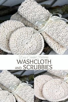 crochet patterns for washcloth and scrubbies are easy to make with this free pattern